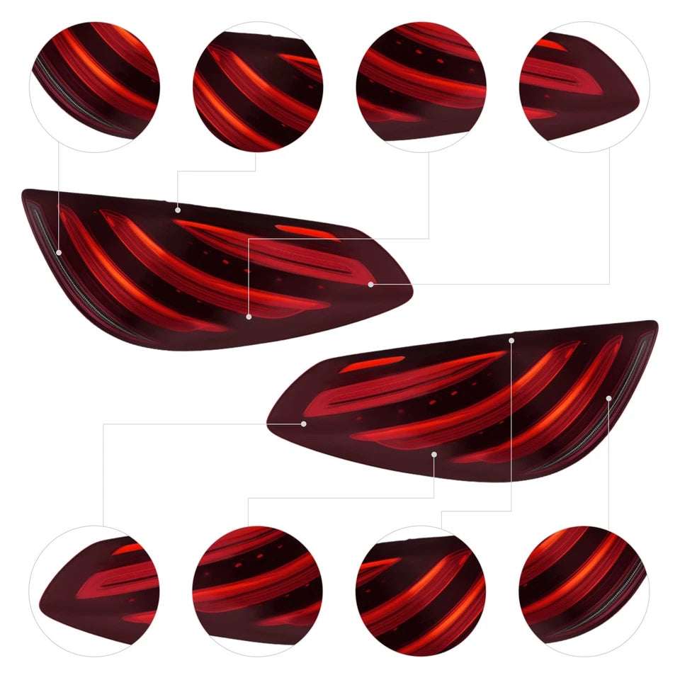 For 2013-2020 Mercedes-Benz S-Class W222 LED Tail Light Rear Brake Lamps (Pair)