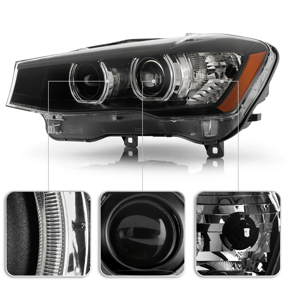 For 2015-2017 BMW X3 X4 Halogen Upgrade LED Tube Projector Headights Headlamps